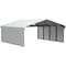 Arrow Storage Products Galvanized Steel Carport, W/ 2-Sided Enclosure, Compact Car Metal Carport Kit, 20'x20'x7', Eggshell CPH202007ECL2 - alternate 1